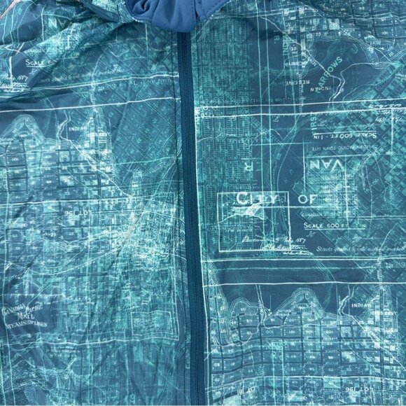 Lululemon Women' Sz Large Blue Windbreaker City of Vancouver Map Lightweight Run - Picture 11 of 13